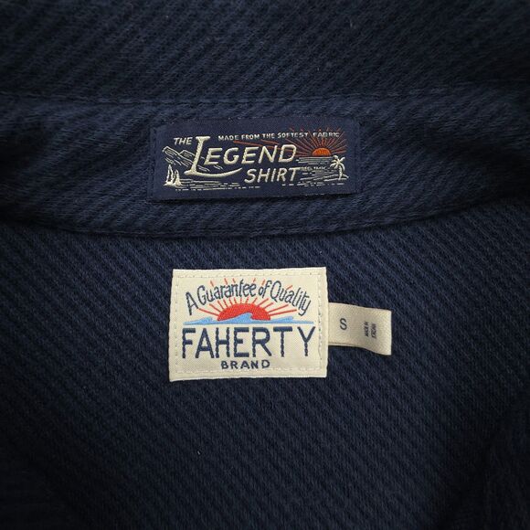 NEW Faherty Legend Sweater Shirt Navy Minimal Beachy Boho Indie Hipster Casual - Picture 2 of 7